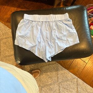 Light Blue Elastic Waist Shorts daily drills worn once